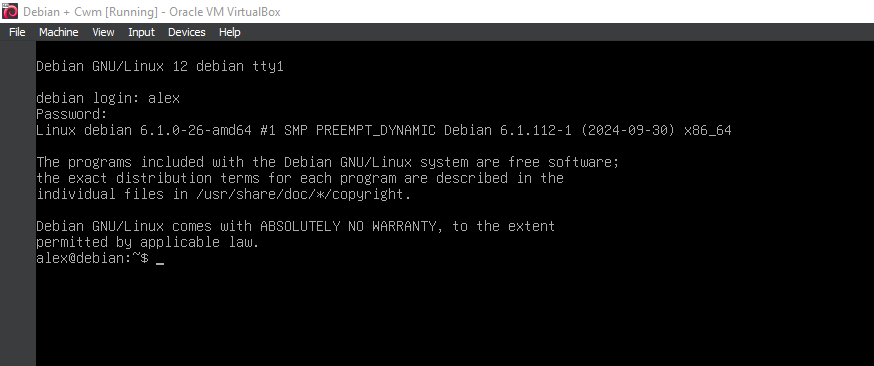 Boot the system -- Logged In